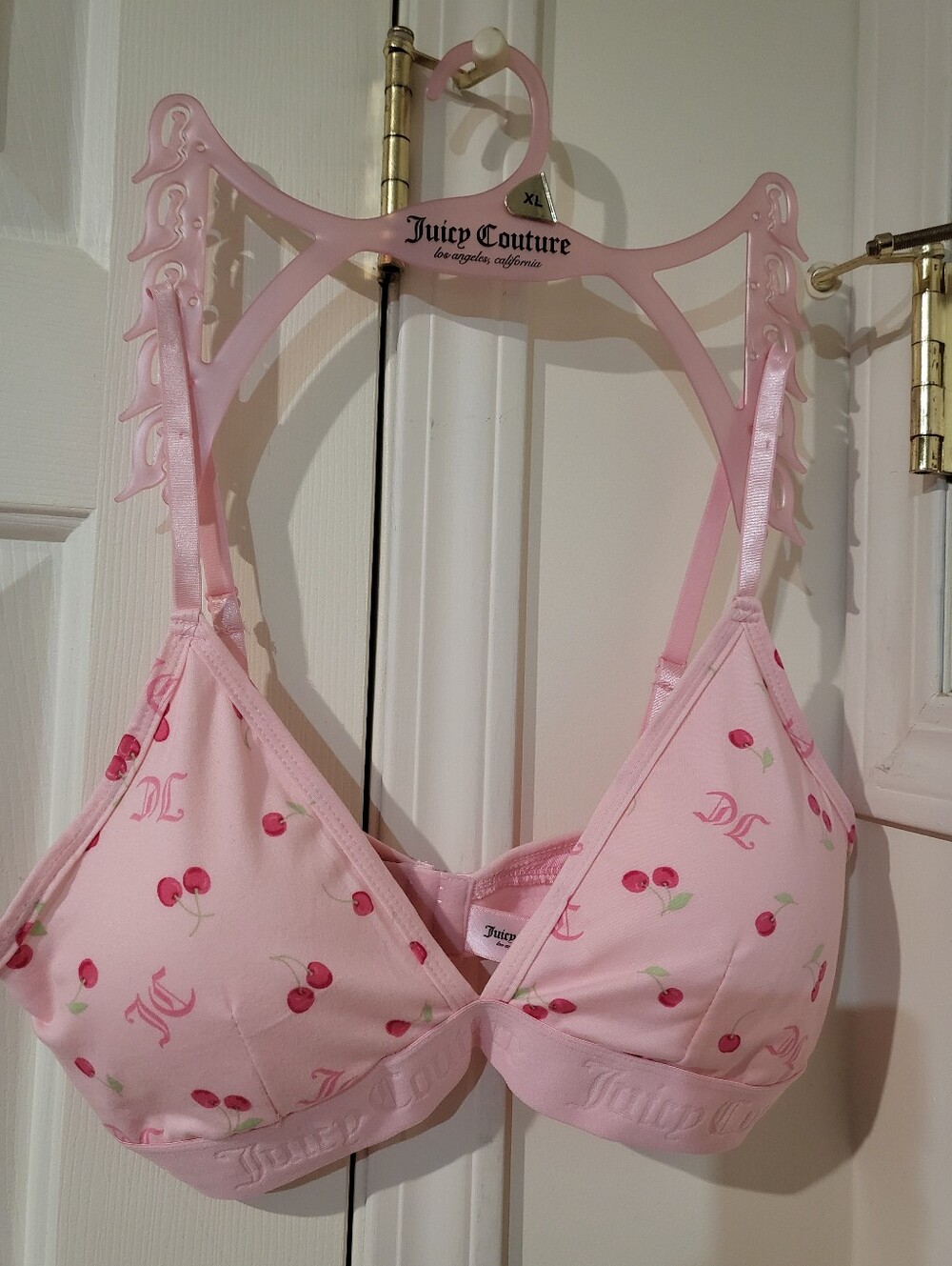 Juicy Couture Pink Cherry Print Triangle Bralette